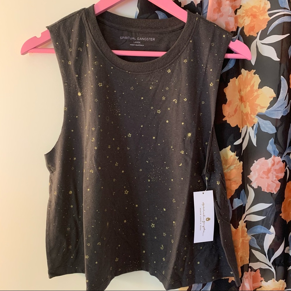 spiritual gangster all in the stars crop tank